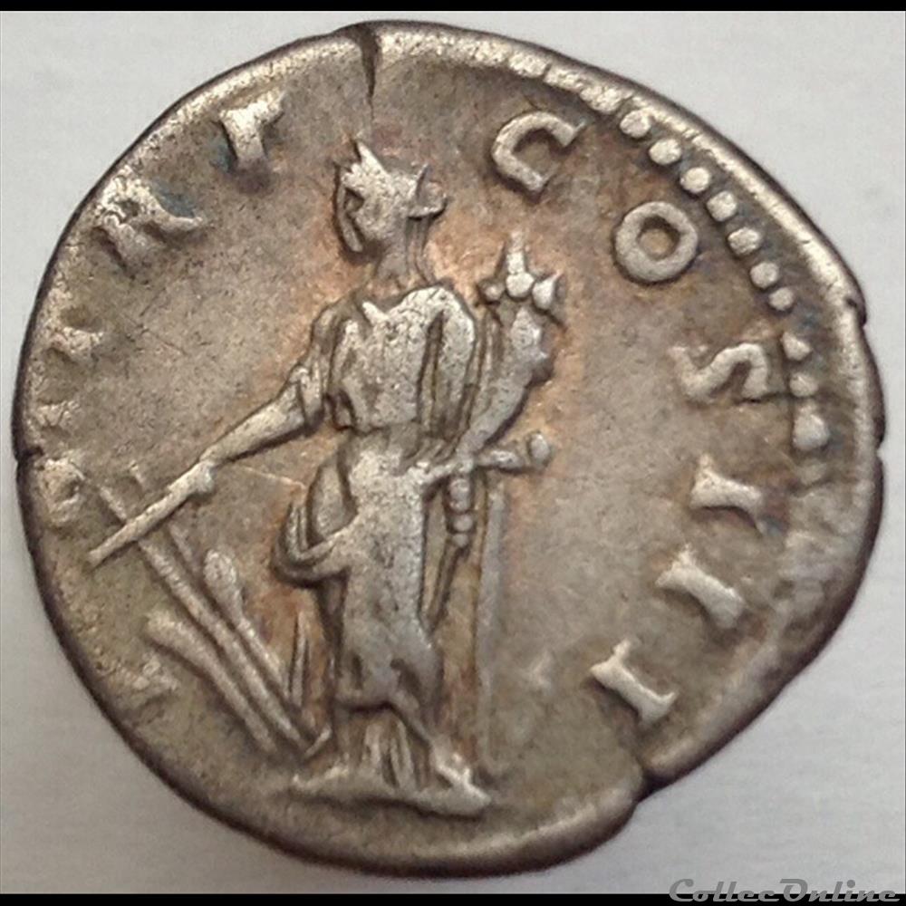 Hadrien - Denier - P M TR P COS III - RIC 86 monnaie antique romaine hadrien denier p m tr p cos iii ric 86
