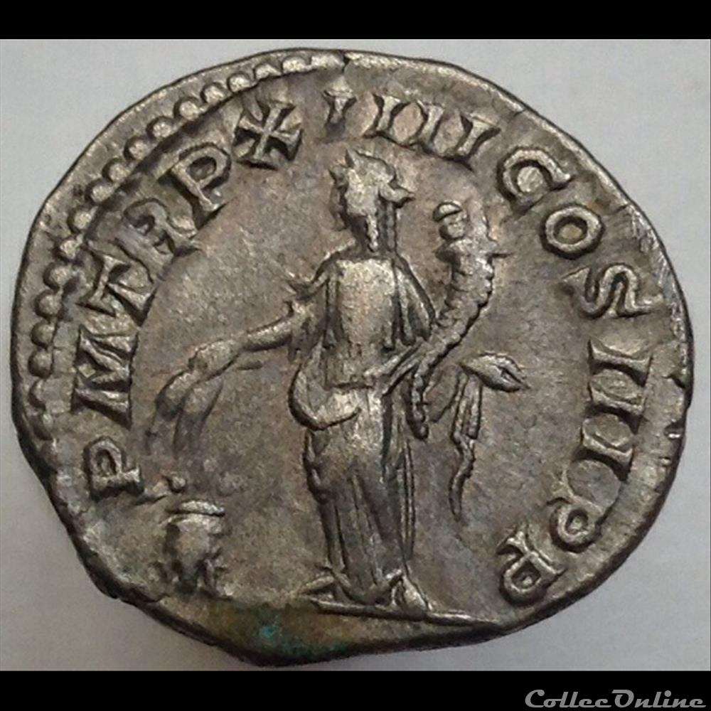monnaie antique romaine septime severe denier p m tr p xiiii cos iii p p ric 200