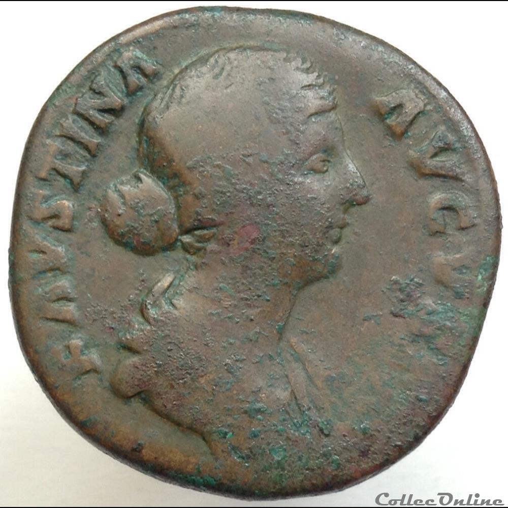 Faustine II - Sesterce - Saecvli Felicit - RIC 1665 monnaie antique romaine faustine ii sesterce saecvli felicit ric 1665