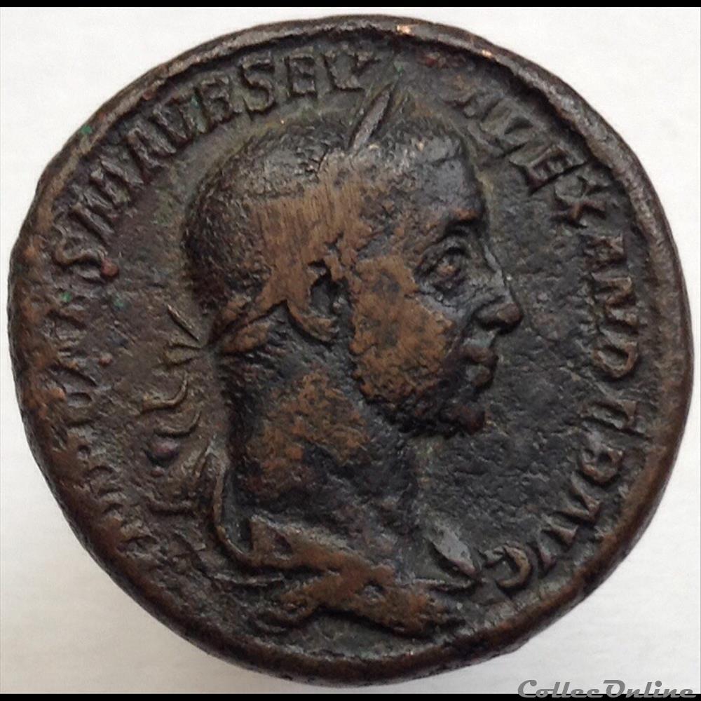 Alexandre Sévère - As - P M TR P VI COS II P P - RIC 470 monnaie antique romaine alexandre severe as p m tr p vi cos ii p p ric 470