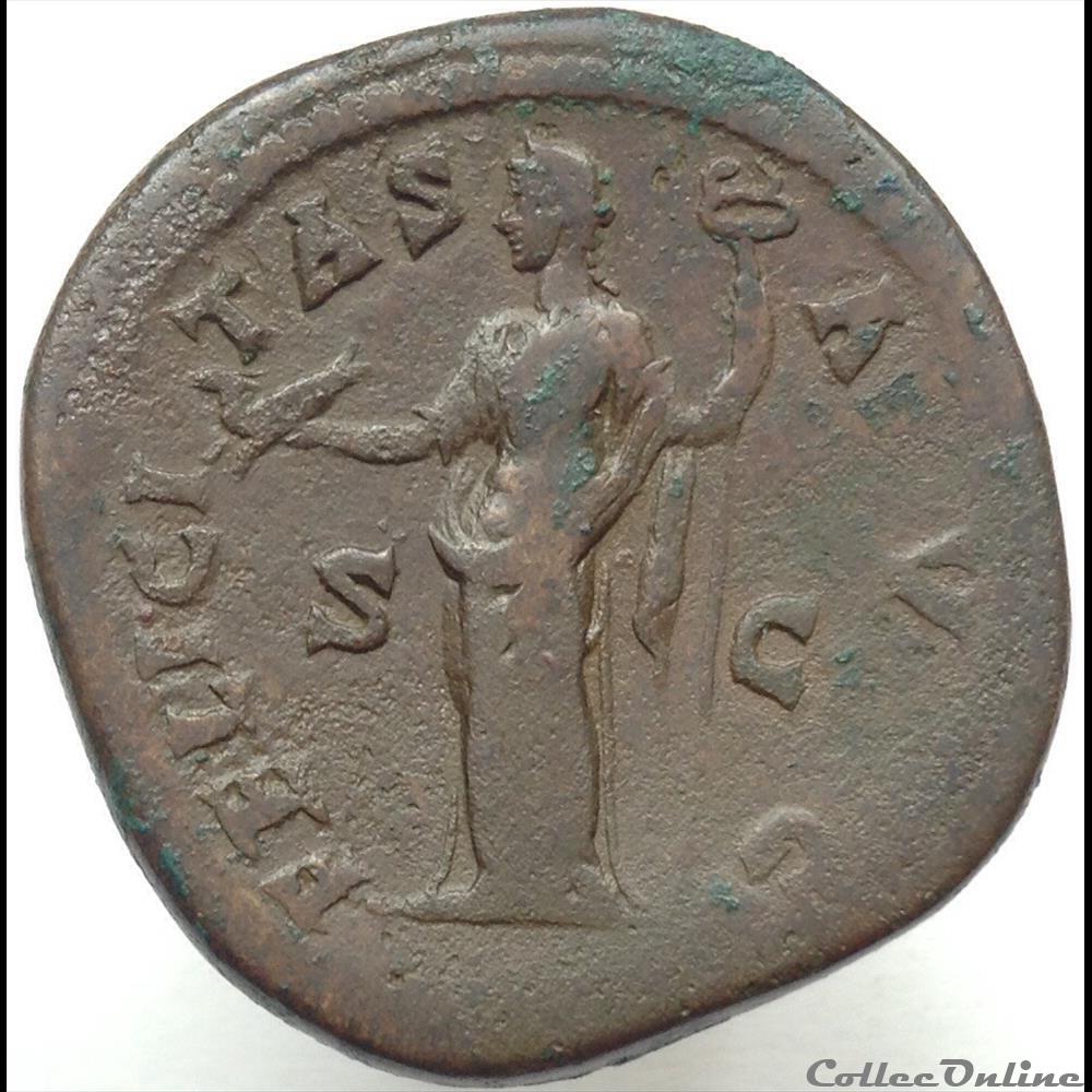 Antonin le Pieux - Sesterce - Felicitas Avg - RIC 770 monnaie antique romaine antonin le pieux sesterce felicitas avg ric 770