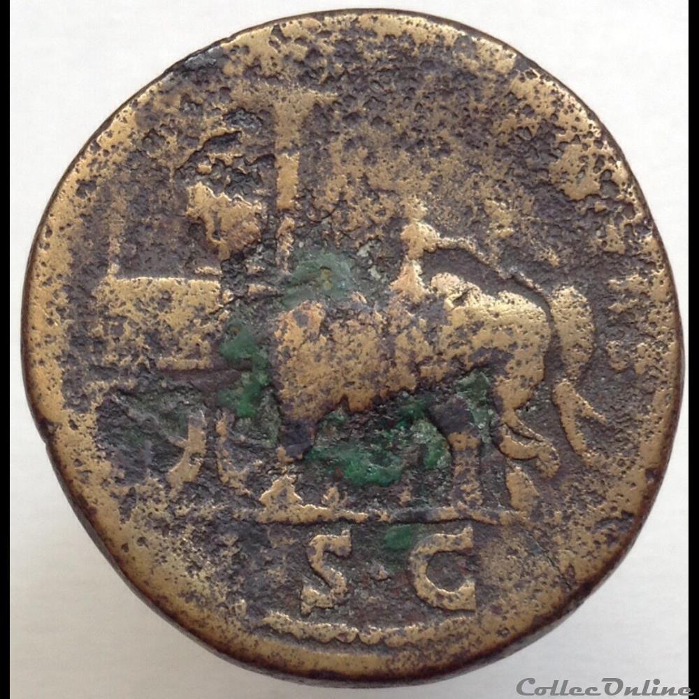 Faustine I - Sesterce - Bige d'éléphants - Aeternitas - RIC 1112 monnaie antique romaine faustine i sesterce bige elephants aeternitas ric 1112