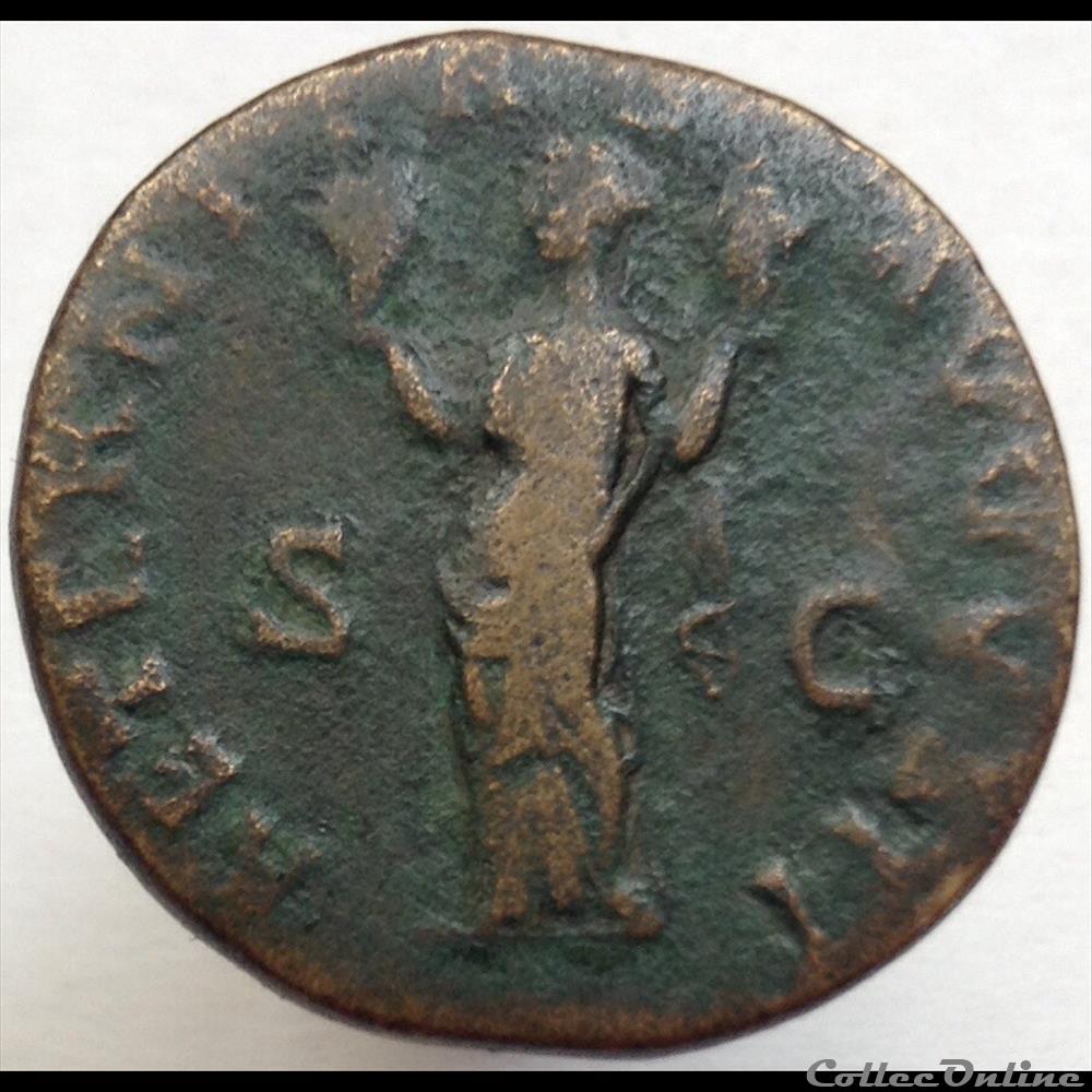 Hadrien - Dupondius - Aeternitas Avgvsti - RIC 597c monnaie antique romaine hadrien dupondius aeternitas avgvsti ric 597c