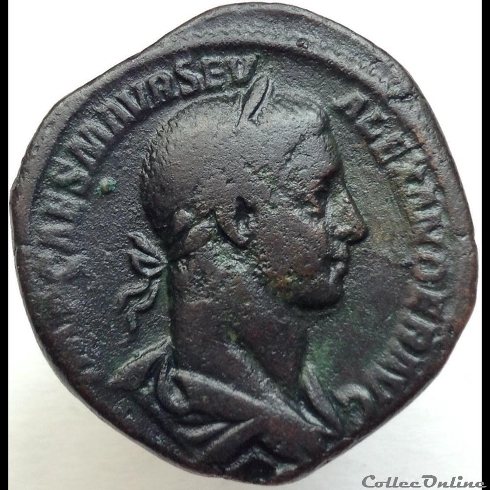 Alexandre Sévère - Sesterce - P M TR P V COS II P P - RIC 440c monnaie antique romaine alexandre severe sesterce p m tr p v cos ii p p ric 440c