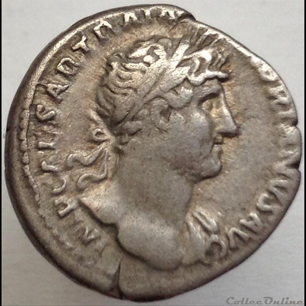 Hadrien - Denier - P M TR P COS III - RIC 86 monnaie antique romaine hadrien denier p m tr p cos iii ric 86