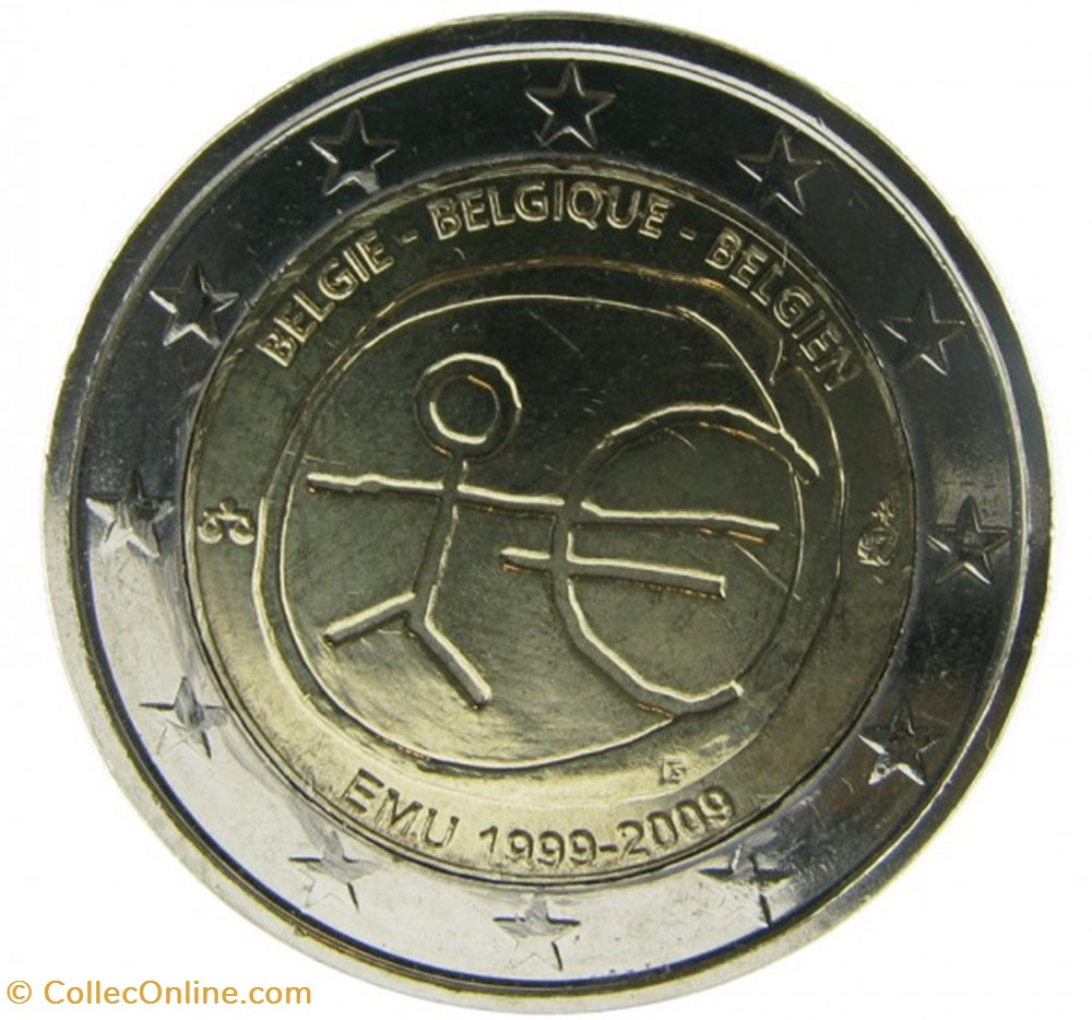 2 Euros Commémo. Belgique 2009 - 10 ans EMU monnaies 2 euros commemo belgique 2009 10 ans emu