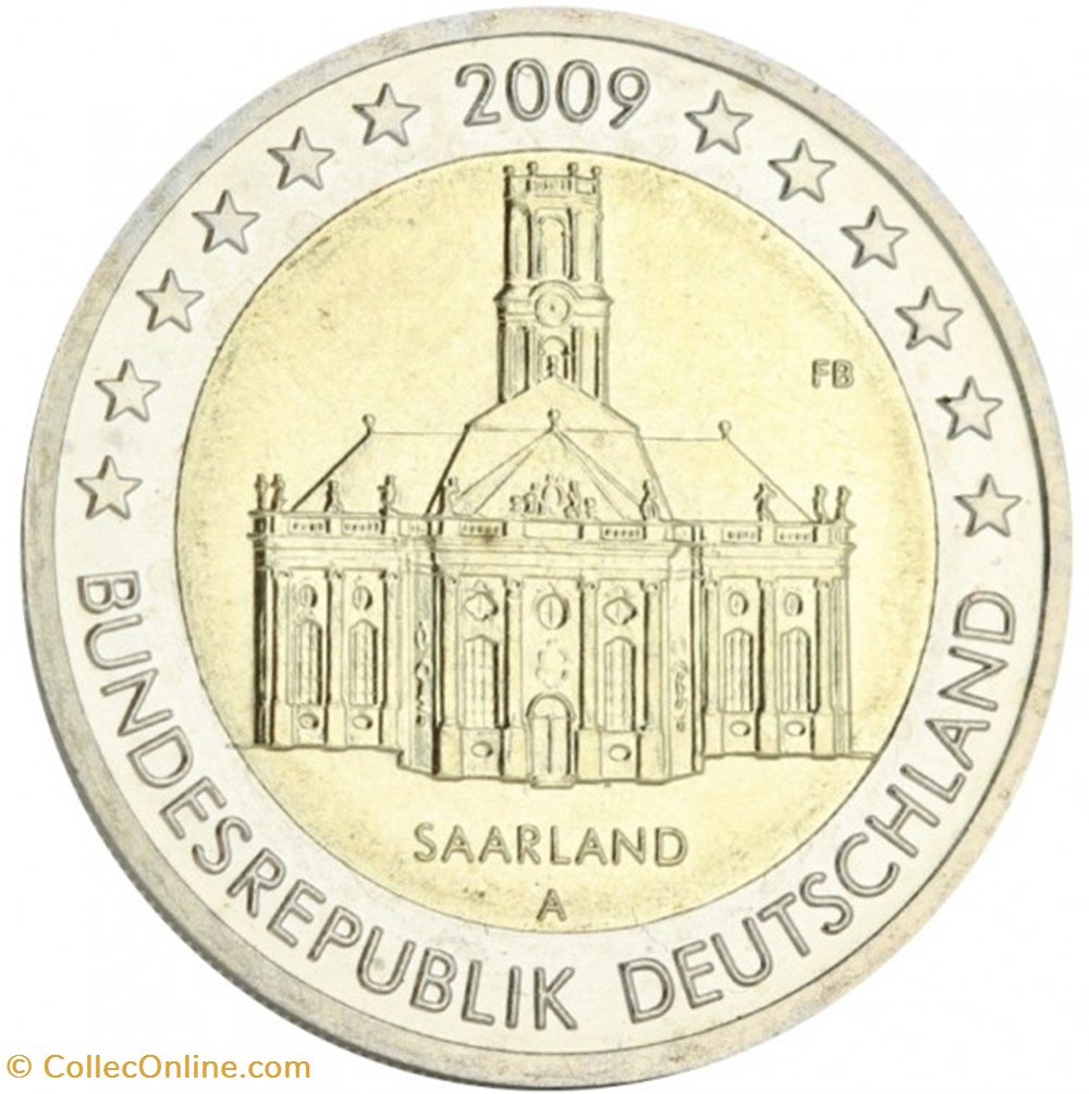 2 Euros Commémo. Allemagne 2009 - Sarre monnaies 2 euros commemo allemagne 2009 sarre