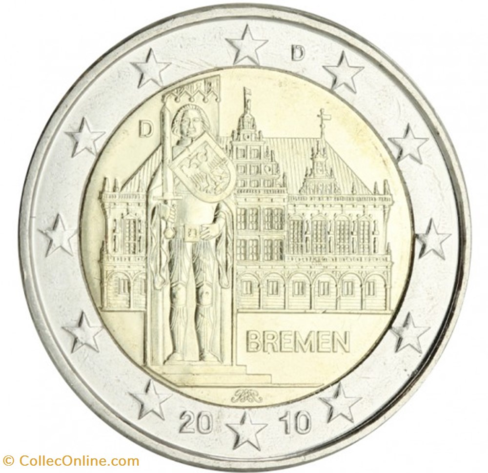 2 Euros Commémo. Allemagne 2010 - Brême monnaies 2 euros commemo allemagne 2010 breme