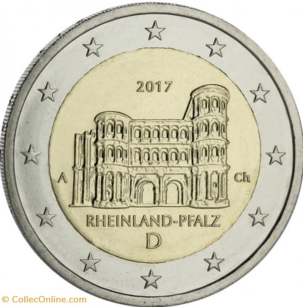 monnaies 2 euros commemo allemagne 2017 rhenanie palatinat