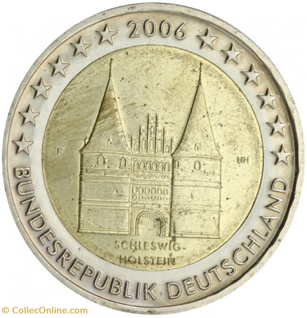 2 Euros Commémo. Allemagne 2006 - Schleswig Holstein monnaies 2 euros commemo allemagne 2006 schleswig holstein