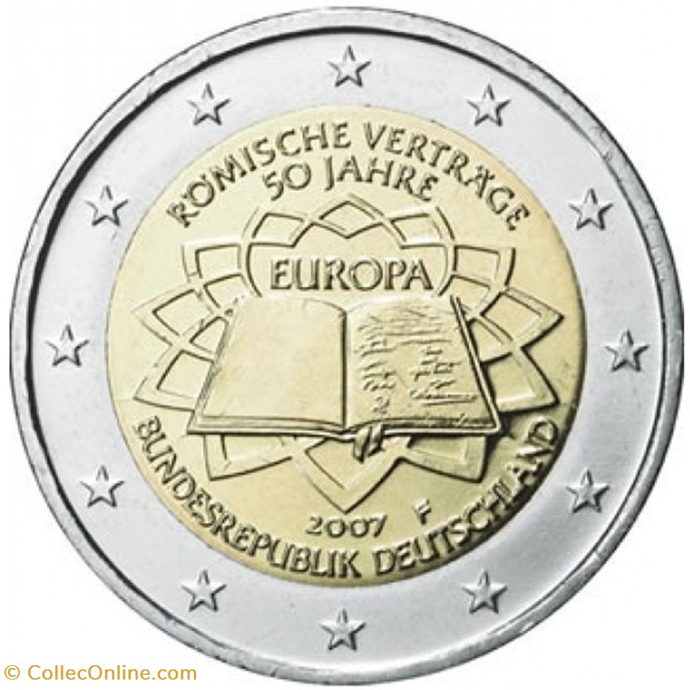2 Euros Commémo. Allemagne 2007 - Traité de Rome monnaies 2 euros commemo allemagne 2007 traite de rome