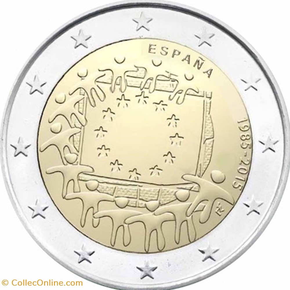 2 Euros Commémo. Espagne 2015 - 30 ans du drapeau européen monnaies 2 euros commemo espagne 2015 30 ans du drapeau europeen