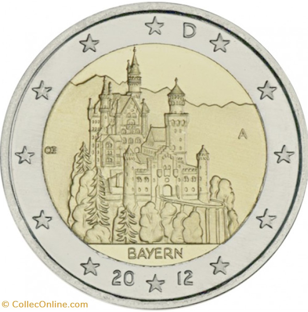 monnaies 2 euros commemo allemagne 2012 baviere
