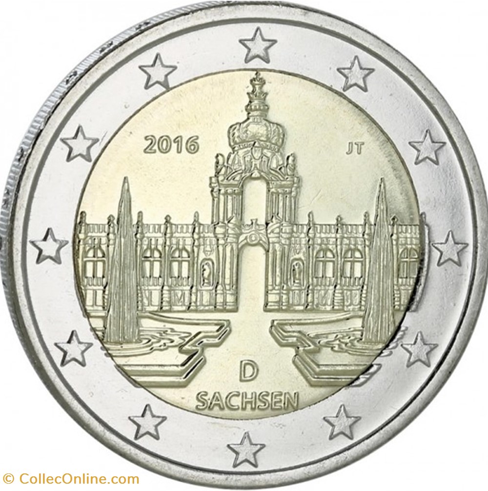 2 Euros Commémo. Allemagne 2016 - Saxe monnaies 2 euros commemo allemagne 2016 saxe