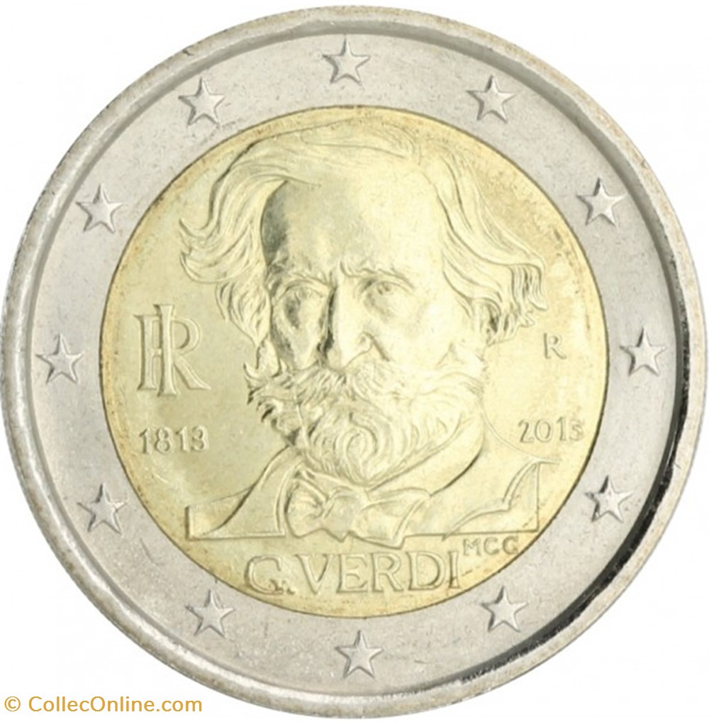 2 Euros Commémo. ITALIE 2013 - Giuseppe Verdi monnaies 2 euros commemo italie 2013 giuseppe verdi