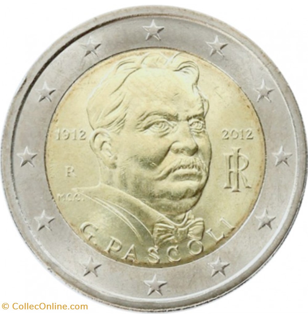 2 Euros Commémo. ITALIE 2012 - Giovanni Pascoli monnaies 2 euros commemo italie 2012 giovanni pascoli
