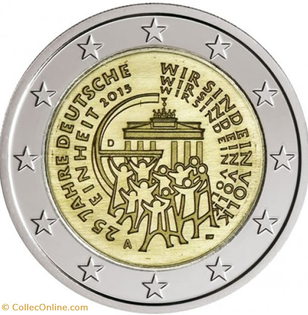 2 Euros Commémo. Allemagne 2015 - Réunification allemande monnaies 2 euros commemo allemagne 2015 reunification allemande