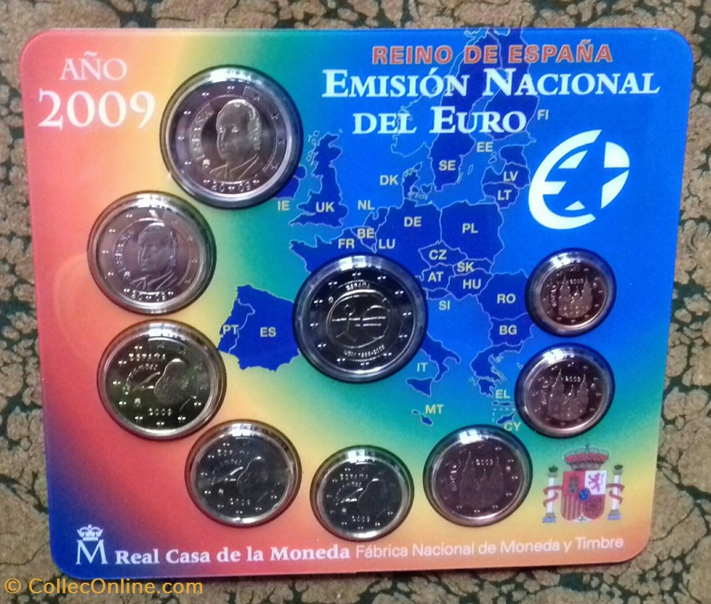 Coffret Euro Annuel Espagne 2009, avec 2€ commémorative, BU monnaie coffret euro annuel espagne 2009 avec 2 commemorative bu