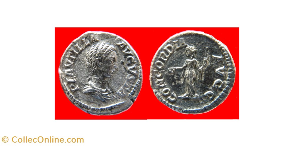 PLAUTILLE Denier RIC 363 b CONCORDIA AVGG monnaies antiquite jc ap romaines republicaines imperiales plautille denier ric 363 b concordia avgg