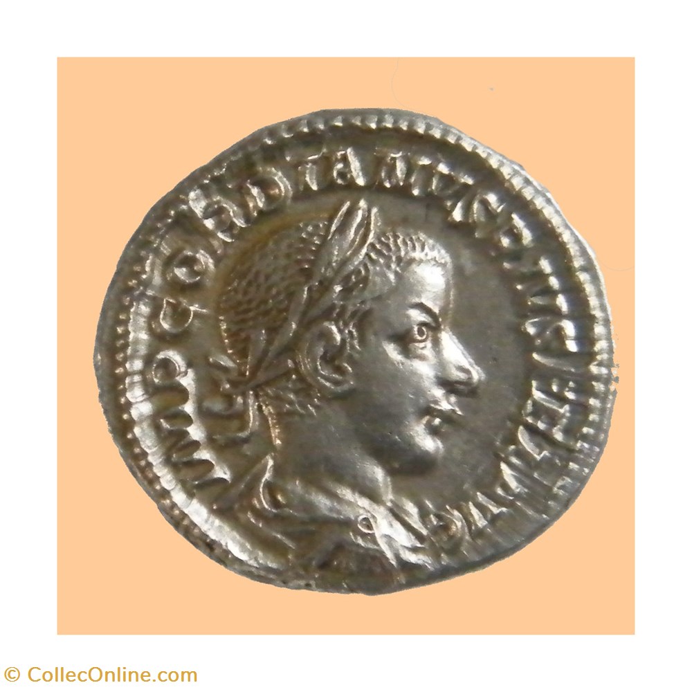 GORDIEN III. Denier RIC 127. DIANA LVCIFERA. ROME 241 2 monnaies antiquite av jc ap romaines republicaines imperiales gordien iii denier ric 127 diana lvcifera rome 241