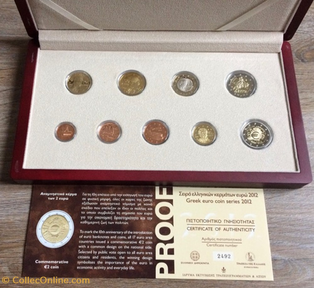 monnaie coffret euro annuel grece 2012 be avec 2 commemorative