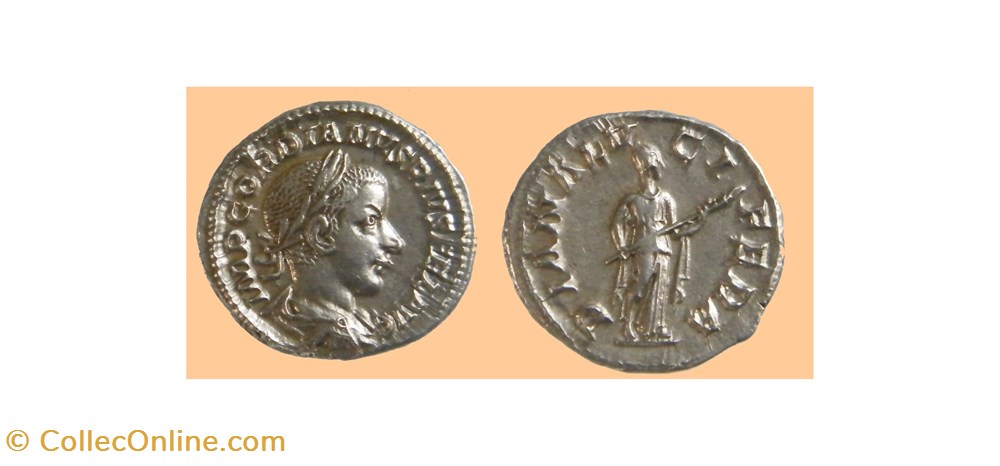 GORDIEN III. Denier RIC 127. DIANA LVCIFERA. ROME 241 monnaies antiquite av jc ap romaines republicaines imperiales gordien iii denier ric 127 diana lvcifera rome 241