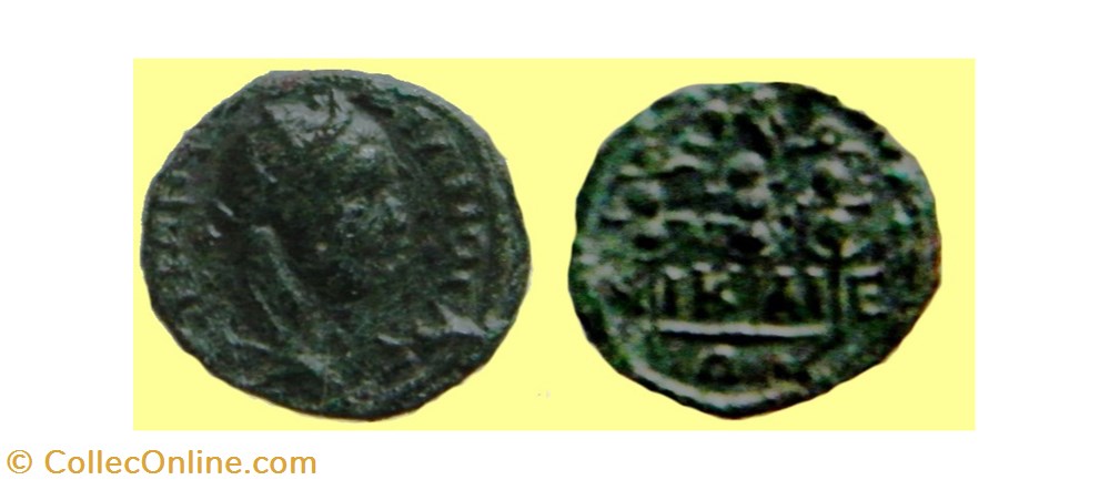 GORDIEN III. Assarion BMC 125. Trois Enseignes Militaires SIGNA. Nicée en Bithynie. 243/244 monnaies antiquite av jc ap romaines republicaines imperiales gordien iii assarion bmc 125 trois enseignes militaires signa nicee en bithynie 243 244