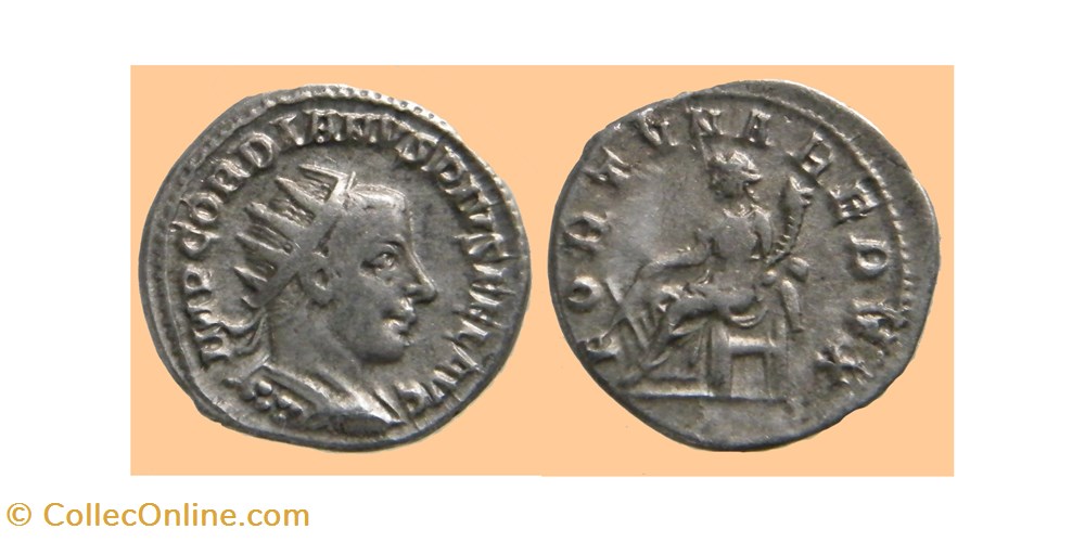 GORDIEN III. Antoninien RIC 210. FORTVNA REDVX. ROME 243-244 monnaies antiquite av jc ap romaines republicaines imperiales gordien iii antoninien ric 210 fortvna redvx rome 243 244