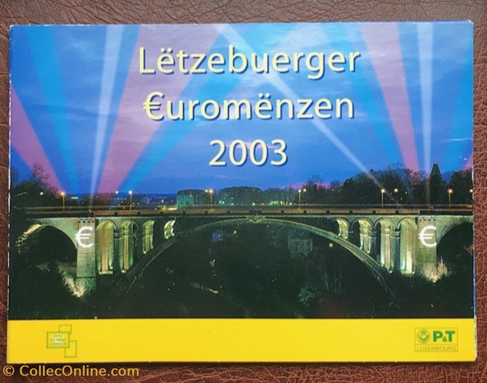 monnaie coffret euro annuel luxembourg 2003 avec timbres postes