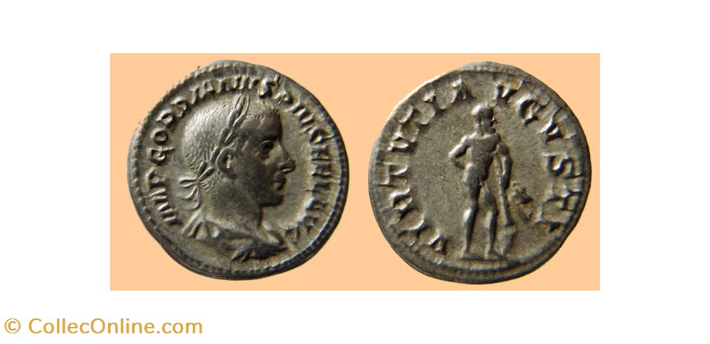 GORDIEN III. Denier RIC 116 (R). VIRTVTI AVGVSTI. ROME 240 monnaies antiquite jc ap romaines republicaines imperiales gordien iii denier ric 116 r virtvti avgvsti rome 240