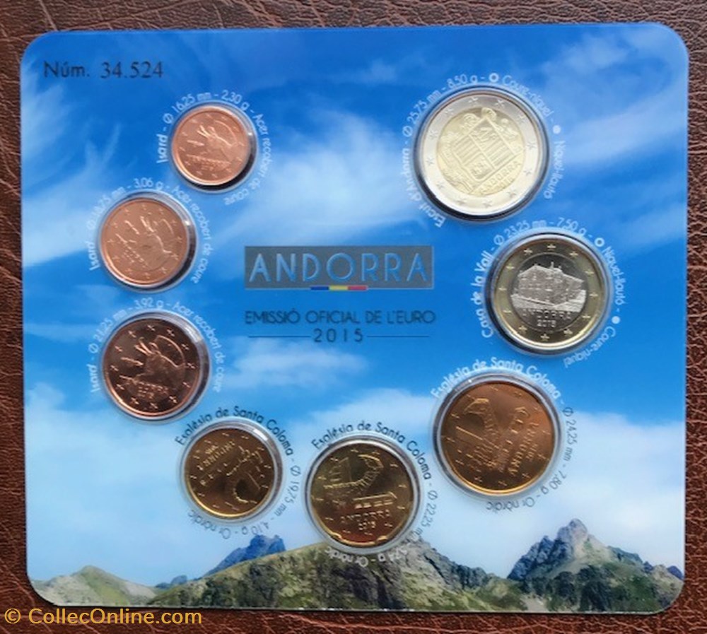 Coffret Euro annuel Andorre 2015 BU monnaie coffret euro annuel andorre 2015 bu