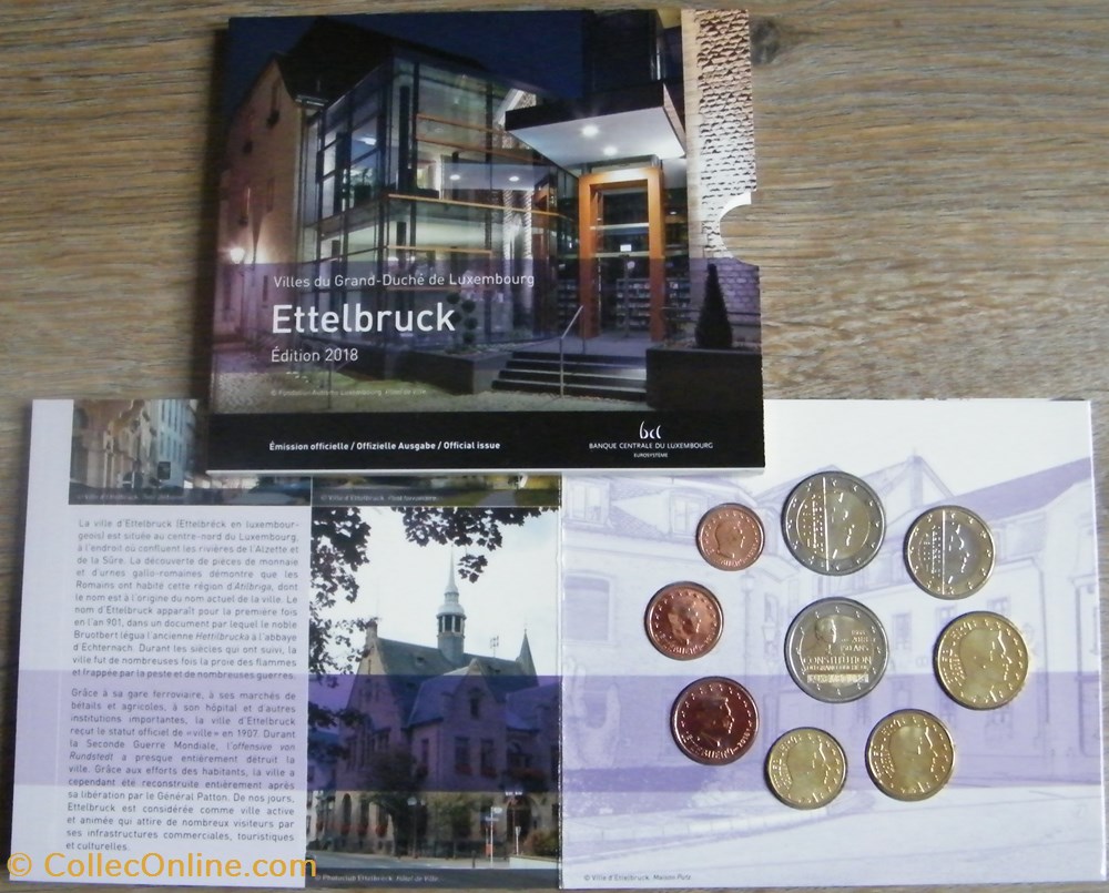 Coffret Euro annuel Luxembourg 2018 avec 2€ commémorative, différent *Pont Saint Servais* monnaie coffret euro annuel luxembourg 2018 avec 2 commemorative different pont saint servais