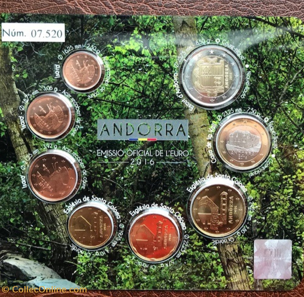 Coffret Euro annuel Andorre 2016 BU monnaie coffret euro annuel andorre 2016 bu