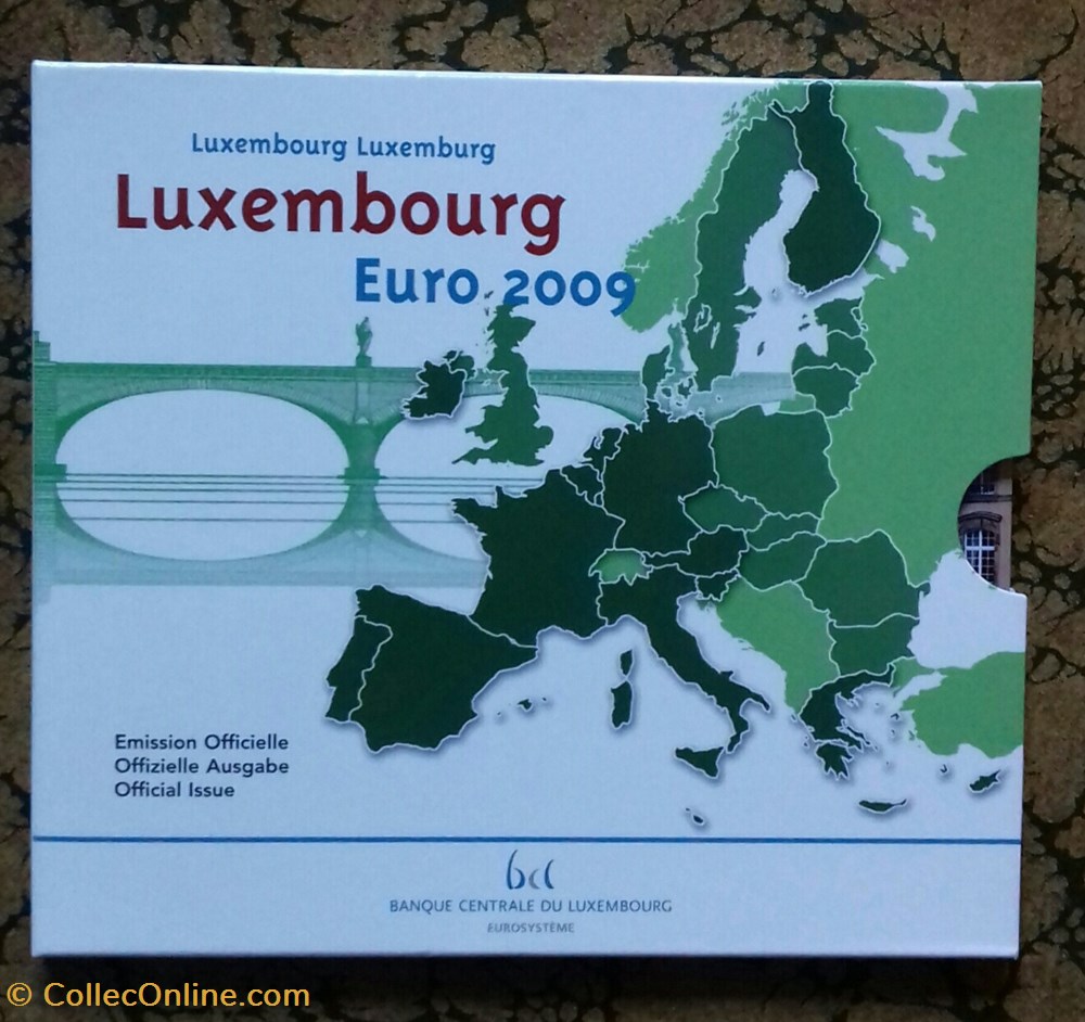 Coffret Euro annuel Luxembourg 2009 avec 2 X 2€ commémoratives monnaie coffret euro annuel luxembourg 2009 avec 2 x 2 commemoratives