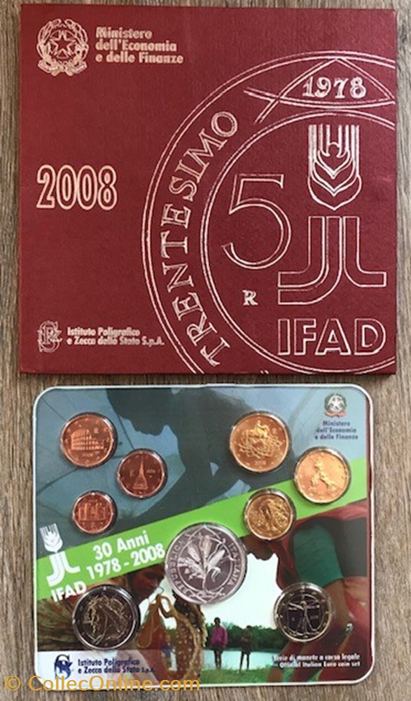 monnaie coffret euro annuel italie 2008 bu avec 5 argent