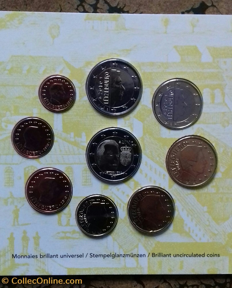 Coffret Euro annuel Luxembourg 2010 avec 2€ commémorative monnaie coffret euro annuel luxembourg 2010 avec 2 commemorative