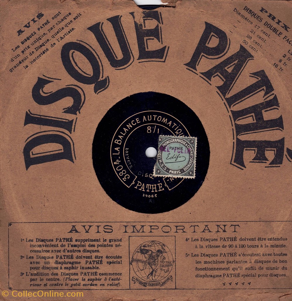 musique instruments disques vinyles disque pathe 90tr mn 21cm