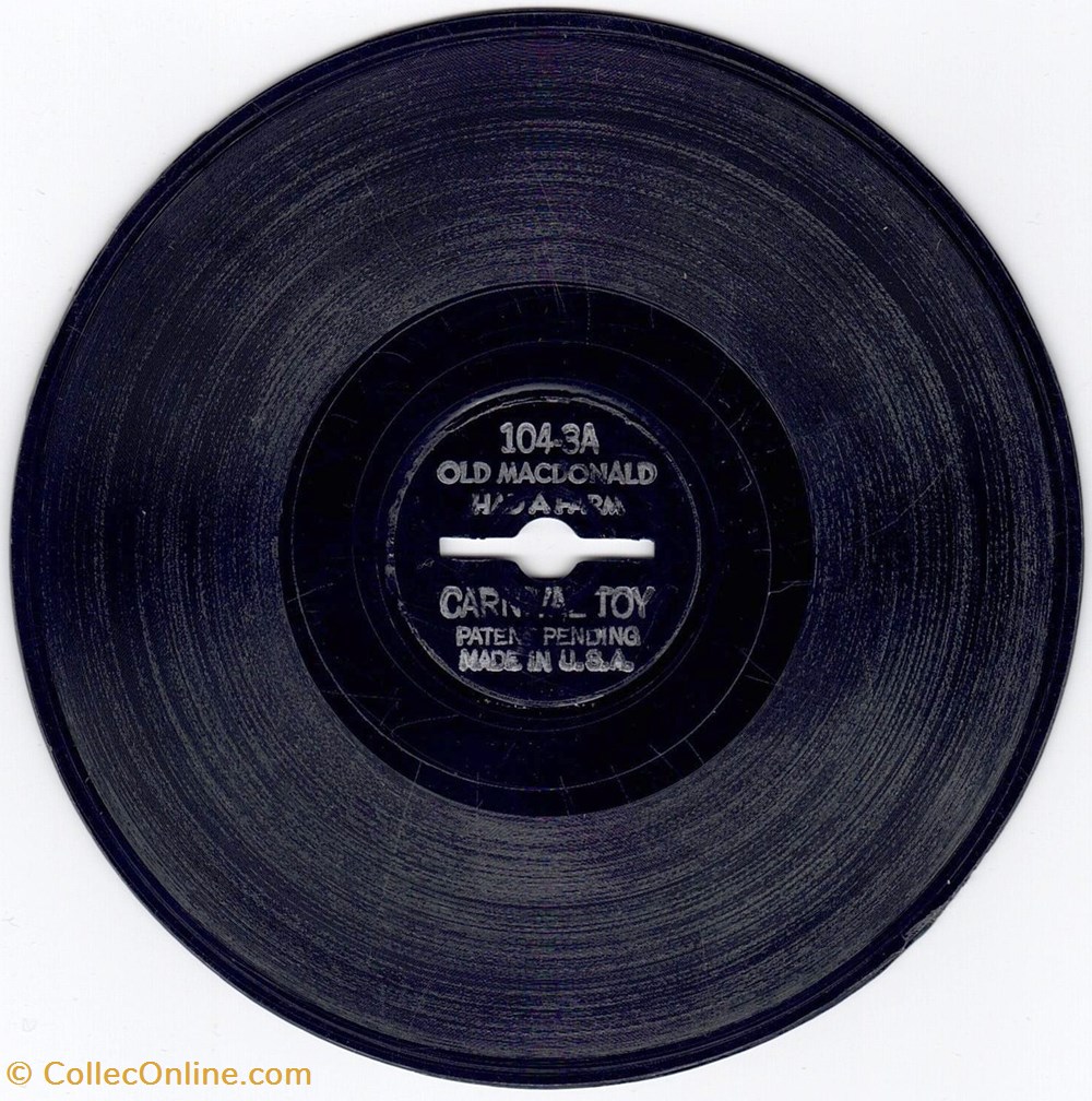 Disque 5" pour lecteur Carnival Toy 104-3 electro vintage electrophones disque 5 pour lecteur carnival toy 104 3