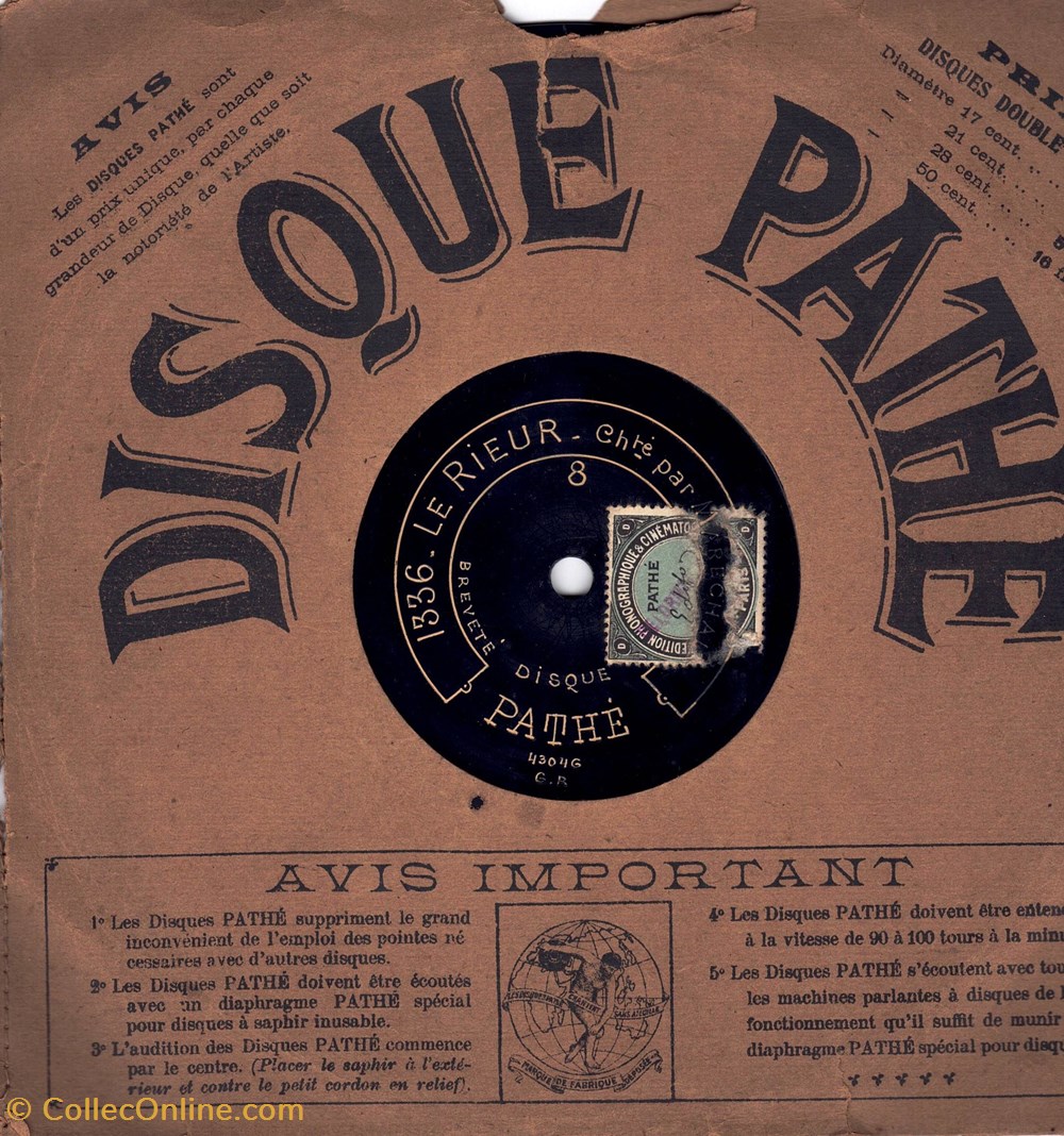 musique instruments disques vinyles disque pathe 90tr mn 21cm