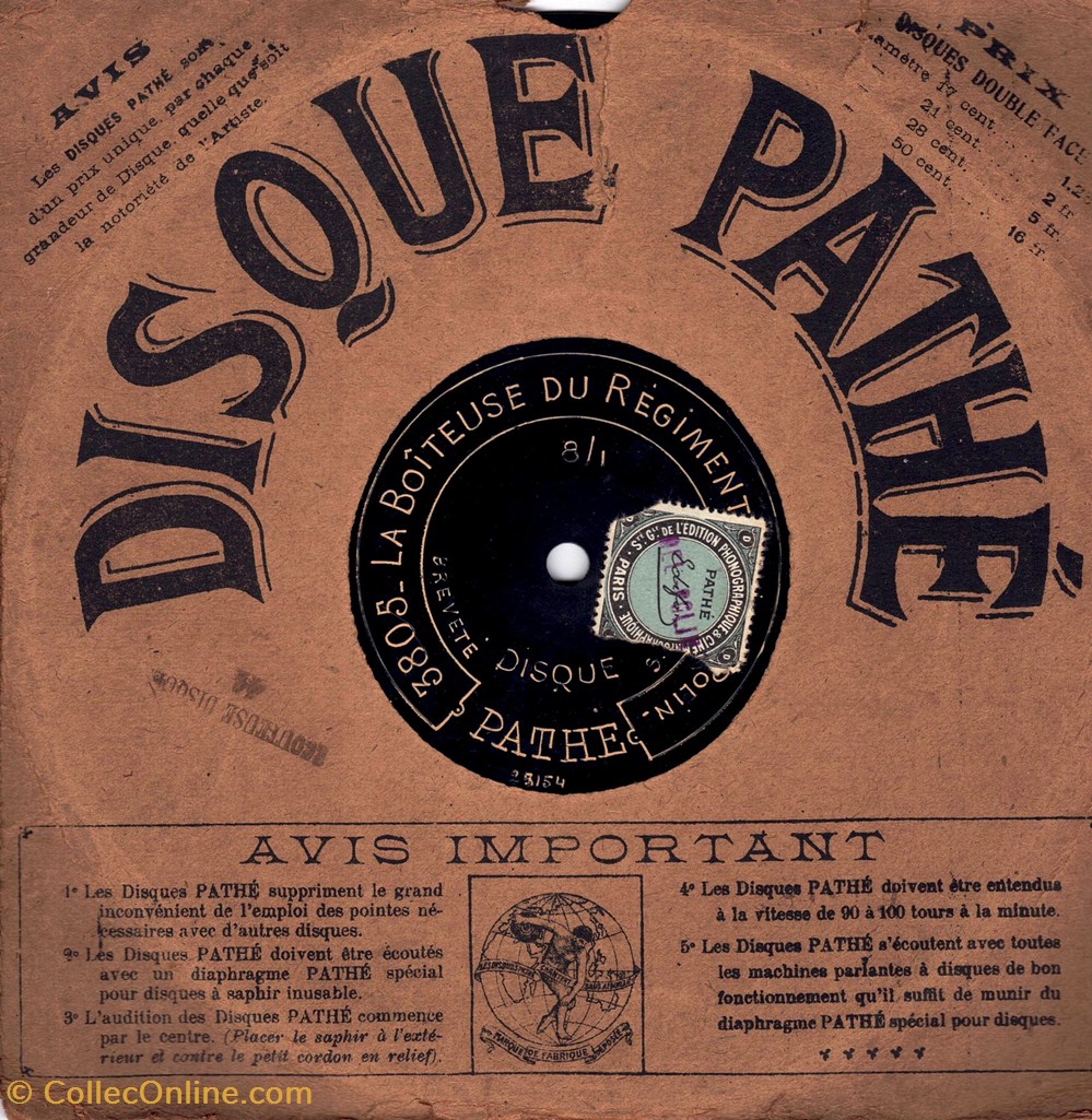 musique instruments disques vinyles disque pathe 90tr mn 21cm