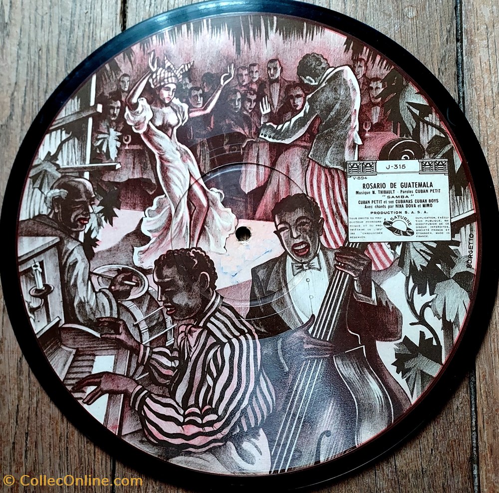 instruments disques vinyles tours picture disque de 1950 musique du film le traque mi guanguanco et rosario de guatemala