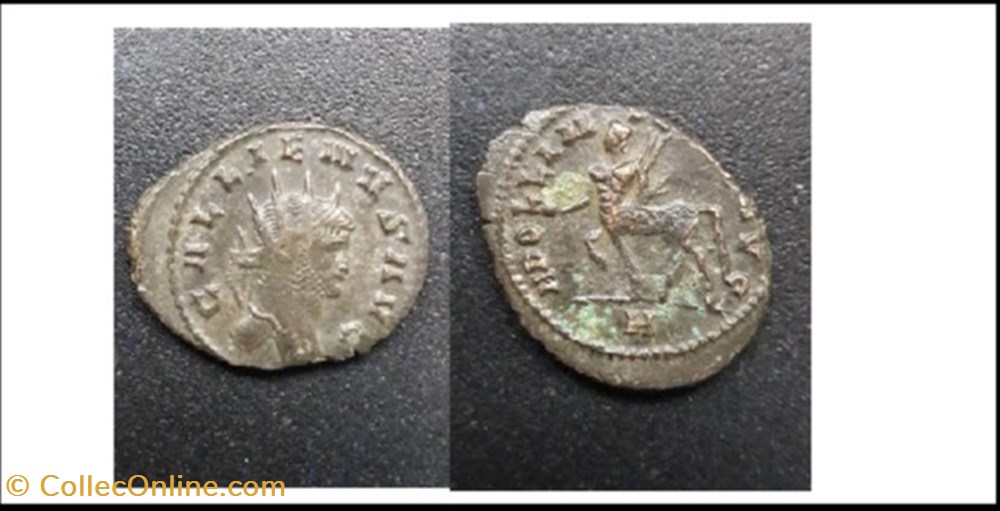 ROME GALLIEN APOLLINI CONS AVG centaure a gauche H en exergue GALLIENVS AVG monnaies antiques romaines imperiales et republicaines rome gallien apollini cons avg centaure a gauche h en exergue gallienvs avg