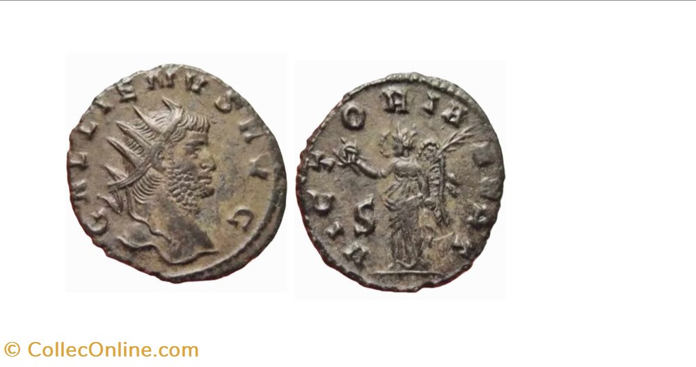 monnaies antiques romaines imperiales republicaines rome gallien victoria aet s champ gauche p champ droit gallienvs avg