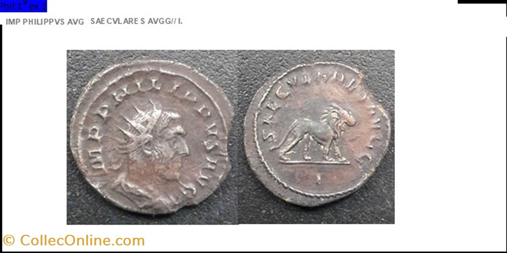 ROME PHILIPPE 1ER L'ARABE SAECVLARES AVGG// I IMP PHILIPPVS AVG monnaies antiques romaines imperiales et republicaines rome philippe 1er arabe saecvlares avgg i imp philippvs avg