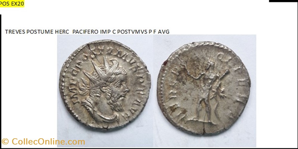 monnaies antiques romaines imperiales et republicaines treves postume herc pacifero imp c postvmvs p f avg