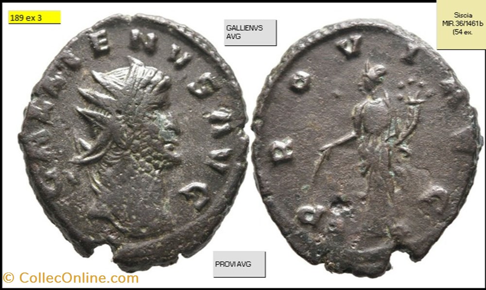 SISCIA GALLIEN PROVI AVG GALLIENVS AVG monnaies antiques romaines imperiales et republicaines siscia gallien provi avg gallienvs avg
