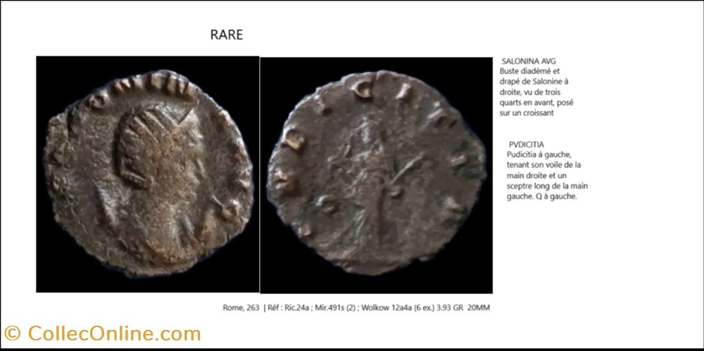 monnaies antiques romaines imperiales et republicaines rome salonine pudicitia q champ gauche salonina avg