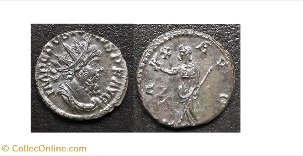TREVES POSTUME PAX (debout) AVG IMP C POSTVMVS P F AVG monnaies antiques romaines imperiales et republicaines treves postume pax debout avg imp c postvmvs p f avg