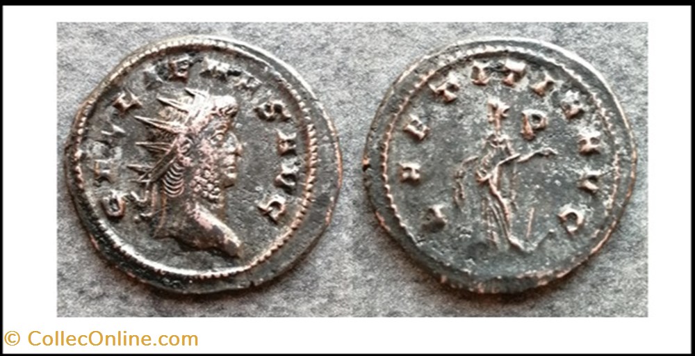 MILAN GALLIEN LAETITIA AVG P champ droit GALLIENUS AVG monnaies antiques romaines imperiales republicaines milan gallien laetitia avg p champ droit gallienus avg