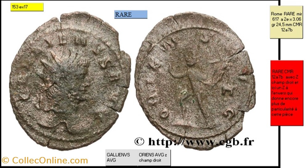 monnaies antiques romaines imperiales et republicaines rome gallien oriens avg z champ droit gallienvs avg